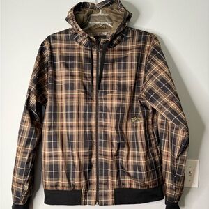 Billabong Brown Plaid Windbreaker